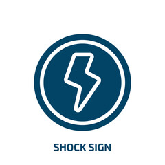 shock sign vector icon. shock sign, danger, energy filled icons from flat indications concept. Isolated black glyph icon, vector illustration symbol element for web design and mobile apps