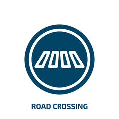 road crossing vector icon. road crossing, road, crossing filled icons from flat indications concept. Isolated black glyph icon, vector illustration symbol element for web design and mobile apps
