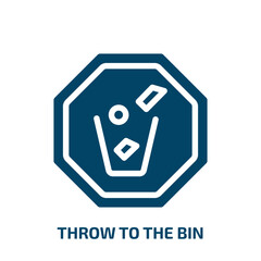 throw to the bin vector icon. throw to the bin, bin, throw filled icons from flat indications concept. Isolated black glyph icon, vector illustration symbol element for web design and mobile apps