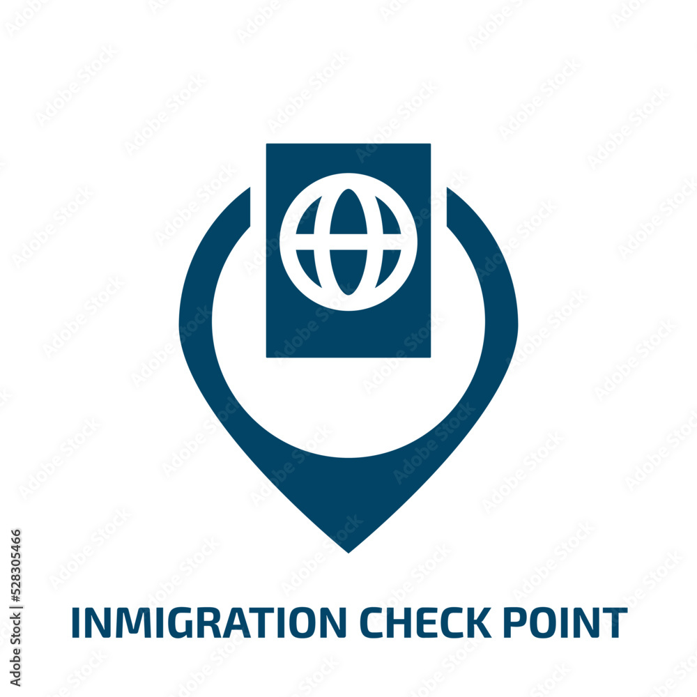 Poster inmigration check point vector icon. inmigration check point, road, inmigration filled icons from fl