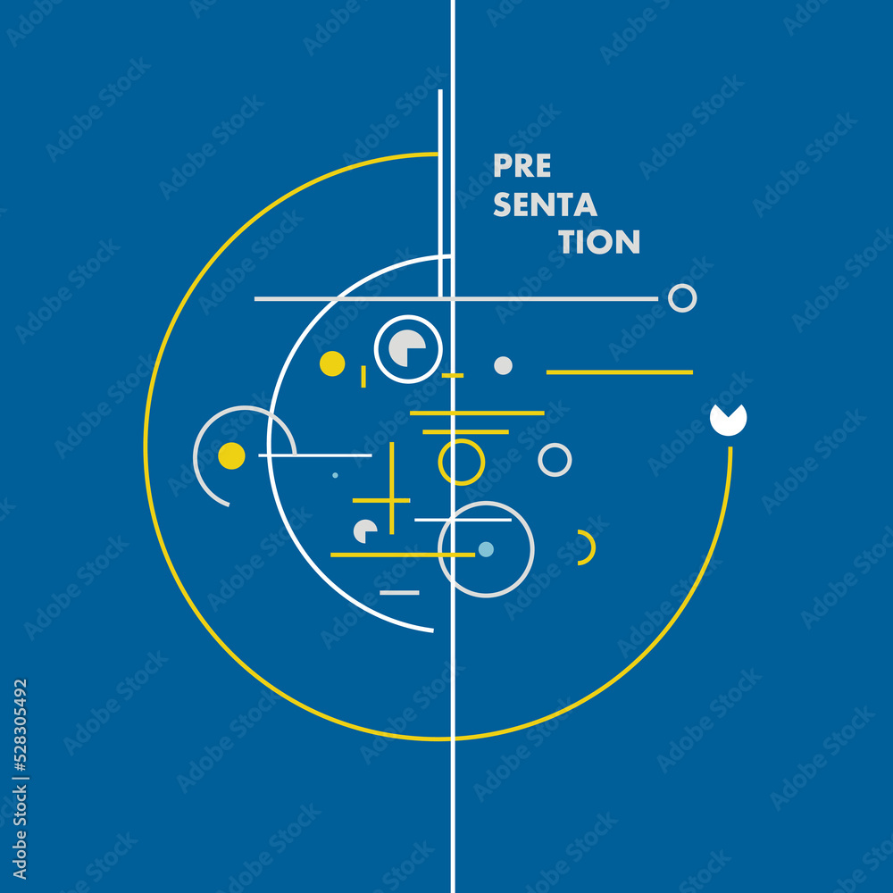 Leinwandbilder Vector future geometry connect illustration. Circular elements with lines and dots. Creative geometric objects. Modern design template