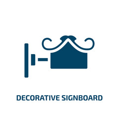 decorative signboard vector icon. decorative signboard, signboard, decorative filled icons from flat signals concept. Isolated black glyph icon, vector illustration symbol element for web design and