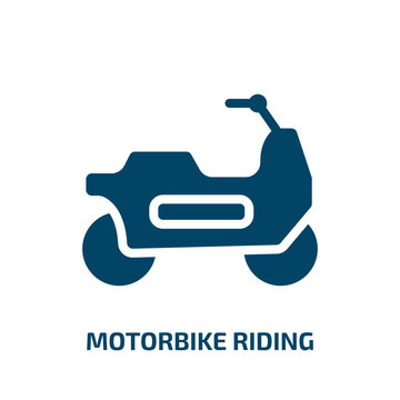 motorbike riding vector icon. motorbike riding, ride, motorcycle filled icons from flat indications concept. Isolated black glyph icon, vector illustration symbol element for web design and mobile