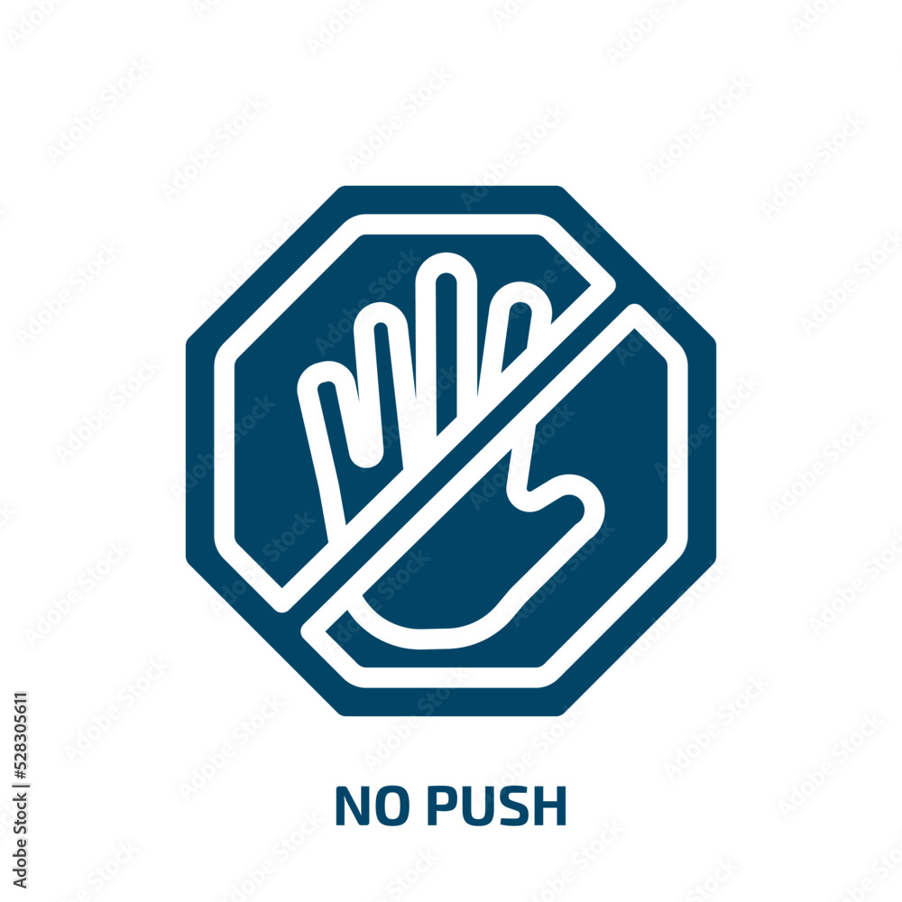 Poster no push vector icon. no push, button, push filled icons from flat public spaces signals concept. iso