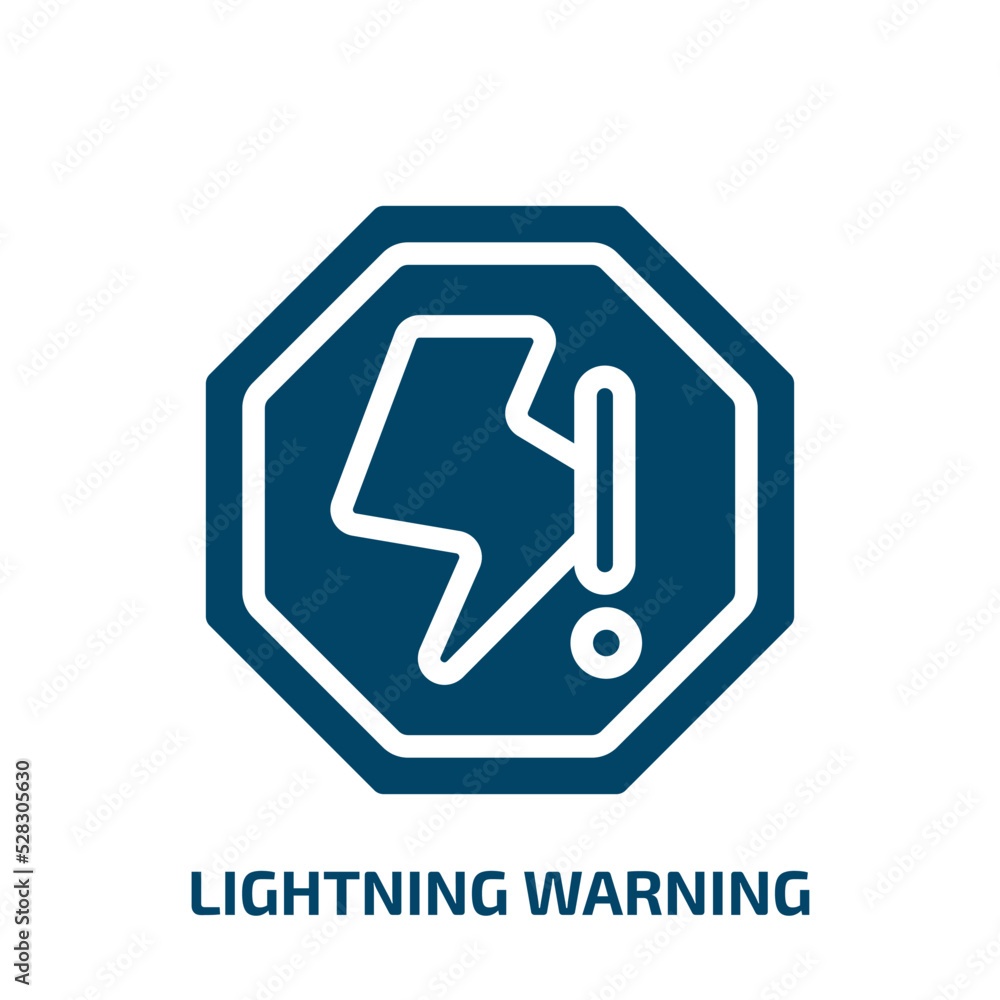 Poster lightning warning vector icon. lightning warning, warning, lightning filled icons from flat universa