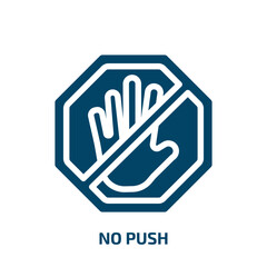 Obraz premium no push vector icon. no push, button, push filled icons from flat public spaces signals concept. Isolated black glyph icon, vector illustration symbol element for web design and mobile apps
