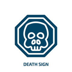death sign vector icon. death sign, death, warning filled icons from flat universal warning signals concept. Isolated black glyph icon, vector illustration symbol element for web design and mobile