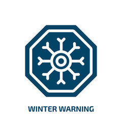 winter warning vector icon. winter warning, winter, cold filled icons from flat universal warning signals concept. Isolated black glyph icon, vector illustration symbol element for web design and