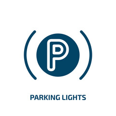 Obraz premium parking lights vector icon. parking lights, road, transportation filled icons from flat car dashboard signals concept. Isolated black glyph icon, vector illustration symbol element for web design and