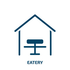 eatery vector icon. eatery, breakfast, cooking filled icons from flat public spaces signals concept. Isolated black glyph icon, vector illustration symbol element for web design and mobile apps