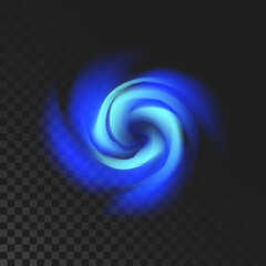 Air flow spiral light effect. The concept of wind or water flow for freshening or cleaning. Vector illustration