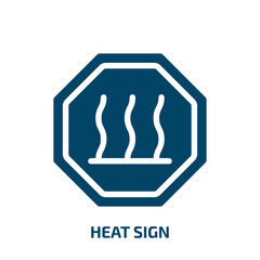 heat sign vector icon. heat sign, heat, energy filled icons from flat universal warning signals concept. Isolated black glyph icon, vector illustration symbol element for web design and mobile apps