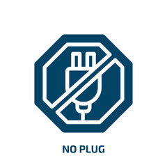 no plug vector icon. no plug, plug, electric filled icons from flat signal and prohibitions concept. Isolated black glyph icon, vector illustration symbol element for web design and mobile apps