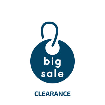 clearance vector icon. clearance, business, discount filled icons from flat black friday concept. Isolated black glyph icon, vector illustration symbol element for web design and mobile apps