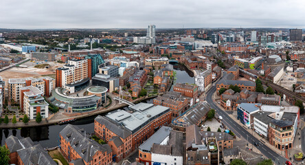 Aerial view of Leeds city dock and Robert's Wharf