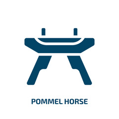 pommel horse vector icon. pommel horse, fitness, pommel filled icons from flat sports concept. Isolated black glyph icon, vector illustration symbol element for web design and mobile apps