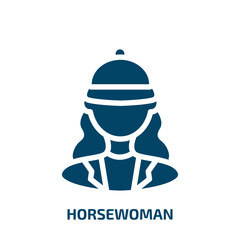 horsewoman vector icon. horsewoman, animal, woman filled icons from flat sport avatars concept. Isolated black glyph icon, vector illustration symbol element for web design and mobile apps