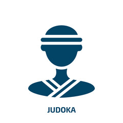 judoka vector icon. judoka, judo, taekwondo filled icons from flat sport avatars concept. Isolated black glyph icon, vector illustration symbol element for web design and mobile apps