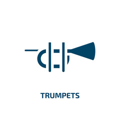 trumpets vector icon. trumpets, trumpet, piano filled icons from flat winning concept. Isolated black glyph icon, vector illustration symbol element for web design and mobile apps