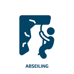 abseiling vector icon. abseiling, travel, summer filled icons from flat x treme concept. Isolated black glyph icon, vector illustration symbol element for web design and mobile apps