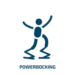powerbocking vector icon. powerbocking, activity, fun filled icons from flat x treme concept. Isolated black glyph icon, vector illustration symbol element for web design and mobile apps