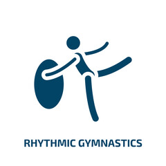 rhythmic gymnastics vector icon. rhythmic gymnastics, female, sport filled icons from flat sports concept. Isolated black glyph icon, vector illustration symbol element for web design and mobile apps