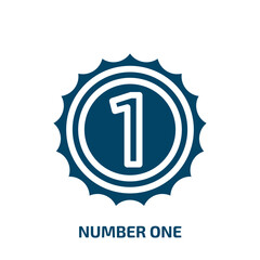 number one vector icon. number one, number, success filled icons from flat winning red concept. Isolated black glyph icon, vector illustration symbol element for web design and mobile apps