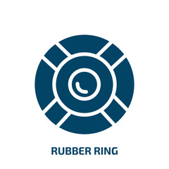 rubber ring vector icon. rubber ring, ring, rubber filled icons from flat summer concept. Isolated black glyph icon, vector illustration symbol element for web design and mobile apps