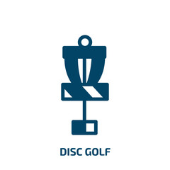 disc golf vector icon. disc golf, disc, play filled icons from flat summer concept. Isolated black glyph icon, vector illustration symbol element for web design and mobile apps