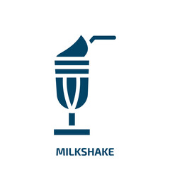 milkshake vector icon. milkshake, drink, coffee filled icons from flat summer concept. Isolated black glyph icon, vector illustration symbol element for web design and mobile apps