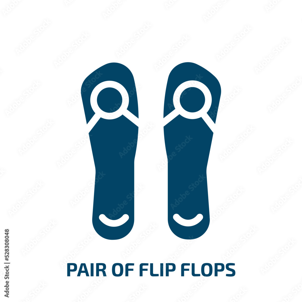 Poster pair of flip flops vector icon. pair of flip flops, flop, rubber filled icons from flat summer conce