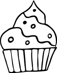 Doodle cupcake illustration