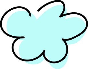 Blue doodle cloud