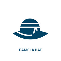 pamela hat vector icon. pamela hat, hat, beach filled icons from flat summer concept. Isolated black glyph icon, vector illustration symbol element for web design and mobile apps