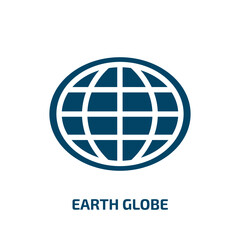 earth globe symbol of grid vector icon. earth globe symbol of grid, global, network filled icons from flat travel and tourism concept. Isolated black glyph icon, vector illustration symbol element for