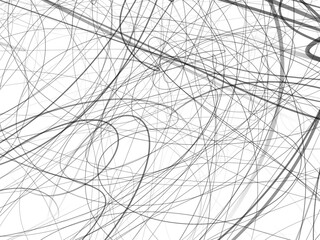 Fototapeta premium Hand drawn curved lines chaos scrawls. Random chaotic pattern. Abstract artwork.
