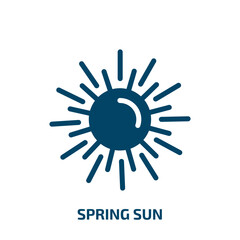 spring sun vector icon. spring sun, sunshine, spring filled icons from flat vacation concept. Isolated black glyph icon, vector illustration symbol element for web design and mobile apps