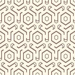 Honeycomb seamless pattern. Hexagon mosaic tiles ornament. Ethnic surface print. Repeated geometric figures background. Ornamental wallpaper. Modern geo design digital paper.