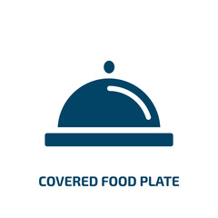 covered food plate vector icon. covered food plate, cover, dining filled icons from flat holidays concept. Isolated black glyph icon, vector illustration symbol element for web design and mobile apps
