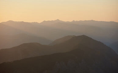 Mountain range at golden hour