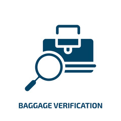 baggage verification vector icon. baggage verification, verification, baggage filled icons from flat airport concept. Isolated black glyph icon, vector illustration symbol element for web design and