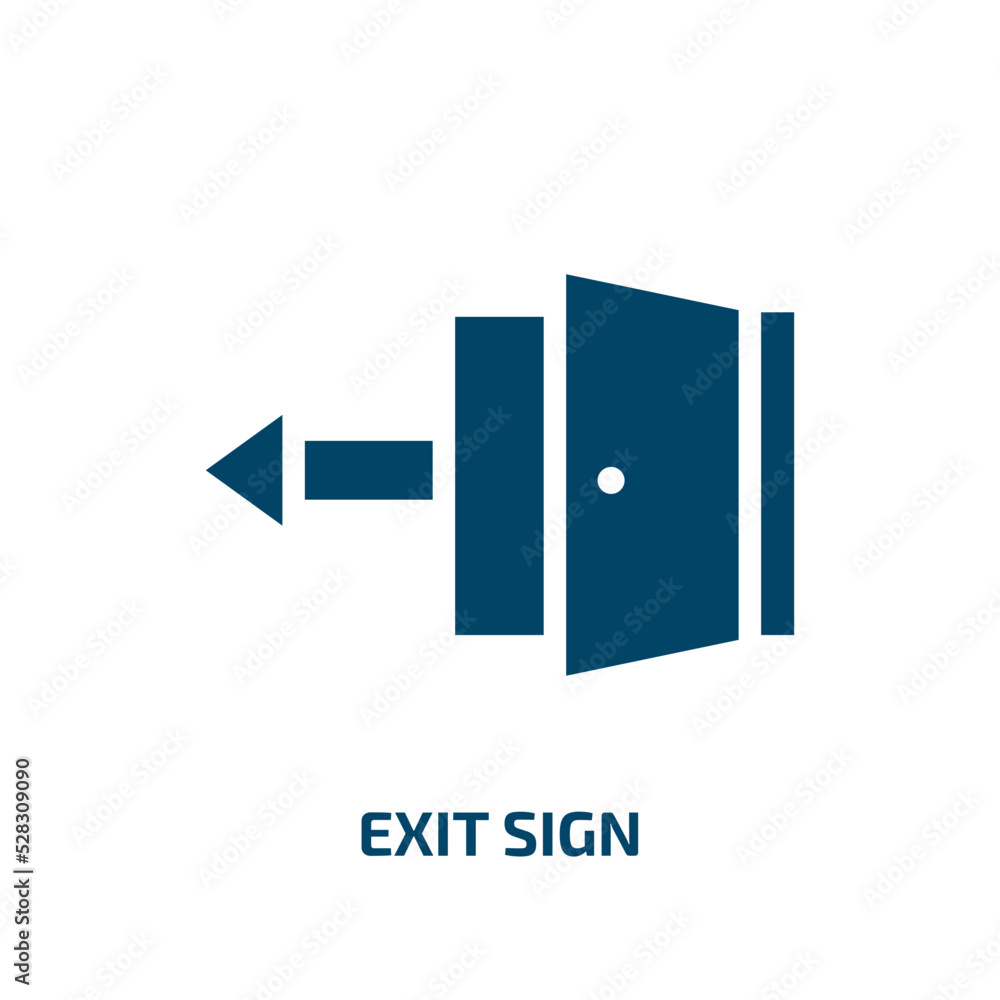 Aufkleber exit sign vector icon. exit sign, exit, fire filled icons from flat airport and travel concept. isol
