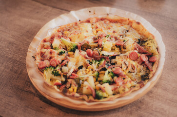 pizza with mushrooms