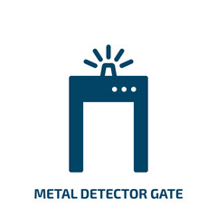 metal detector gate vector icon. metal detector gate, access, weapon filled icons from flat airport and travel concept. Isolated black glyph icon, vector illustration symbol element for web design and