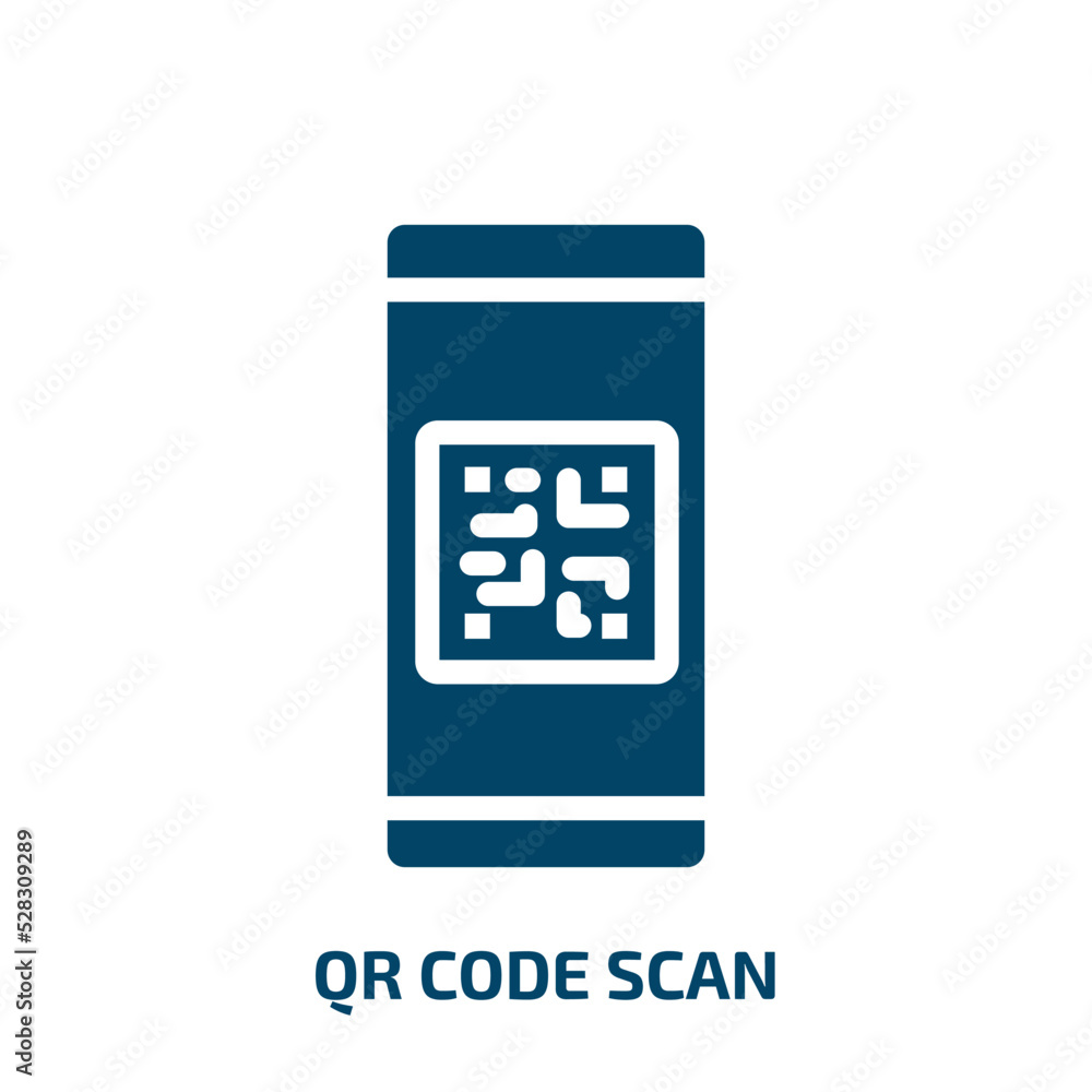 Poster qr code scan vector icon. qr code scan, phone, code filled icons from flat in the frontier concept. 