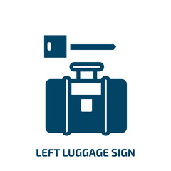 left luggage sign vector icon. left luggage sign, luggage, simple filled icons from flat airport and travel concept. Isolated black glyph icon, vector illustration symbol element for web design and