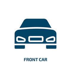 front car vector icon. front car, auto, vehicle filled icons from flat airport and travel concept. Isolated black glyph icon, vector illustration symbol element for web design and mobile apps