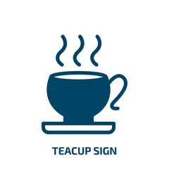 teacup sign vector icon. teacup sign, teacup, tea filled icons from flat airport and travel concept. Isolated black glyph icon, vector illustration symbol element for web design and mobile apps