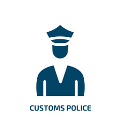 customs police vector icon. customs police, check, police filled icons from flat in the frontier concept. Isolated black glyph icon, vector illustration symbol element for web design and mobile apps