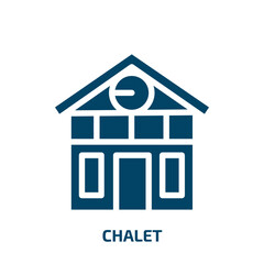 chalet vector icon. chalet, house, cottage filled icons from flat winter concept. Isolated black glyph icon, vector illustration symbol element for web design and mobile apps